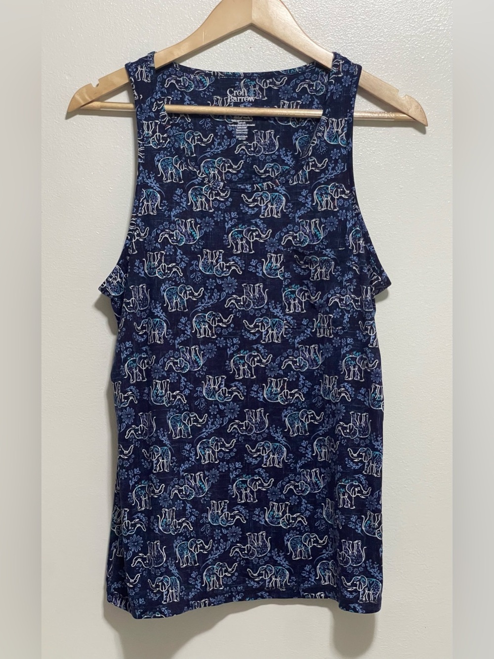 croft & barrow Navy Elephant Print Tank